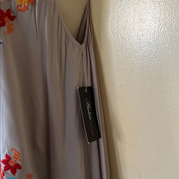 ANDREE BY UNIT Gray Dress with Multicolor Embroidery one size - Picture 5 of 10